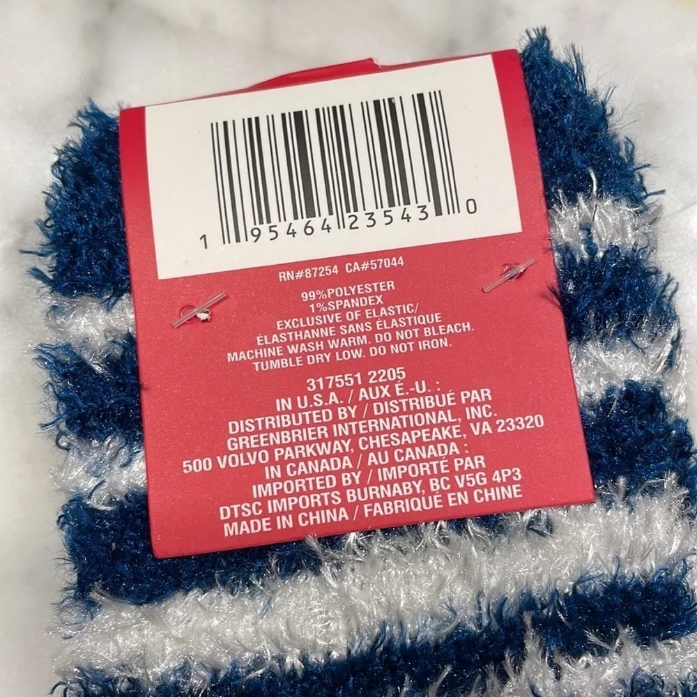 Snugadoo Women's Two Pairs of Fuzzy Socks Penguin And Stripes